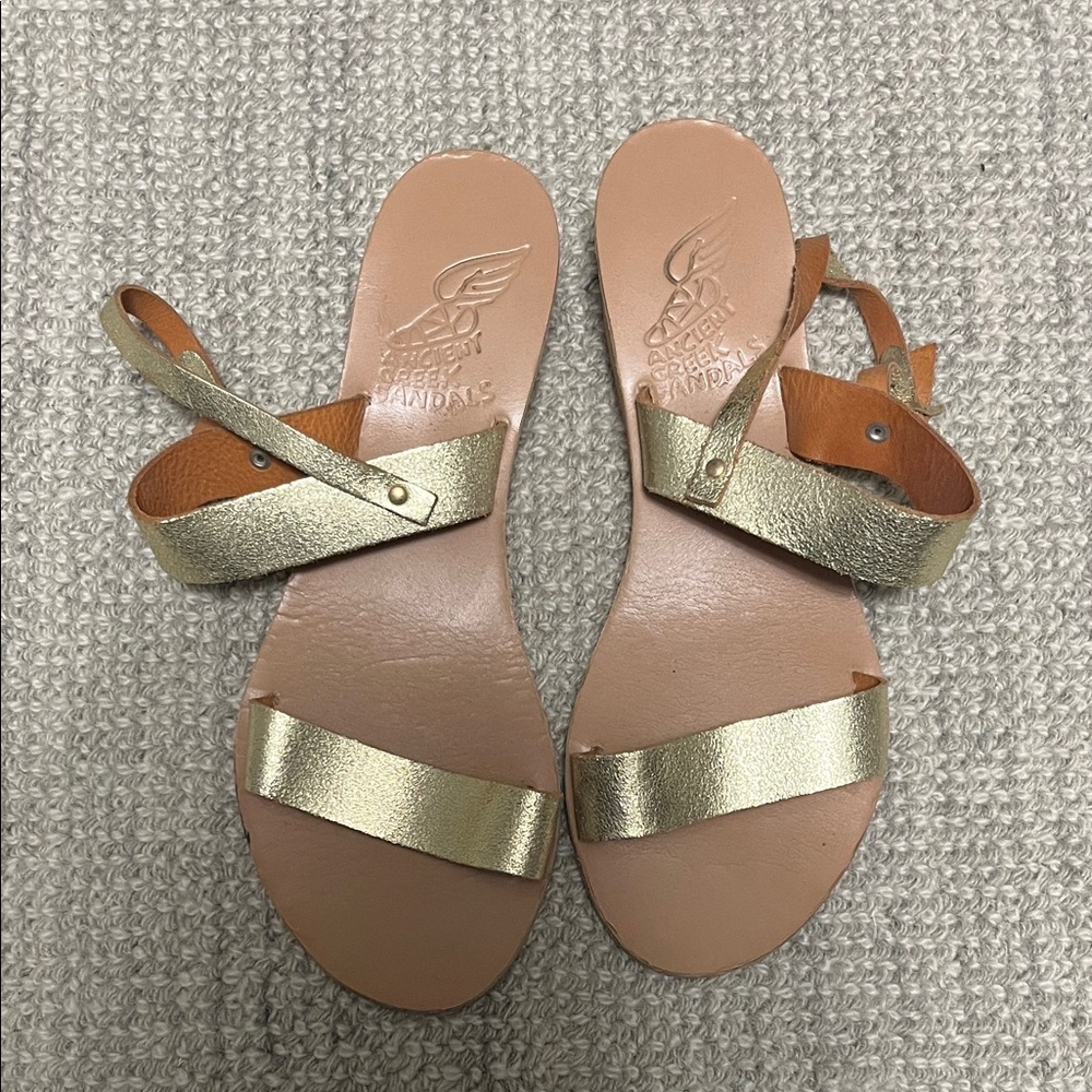 Ancient Greek Gold Leather Sandals